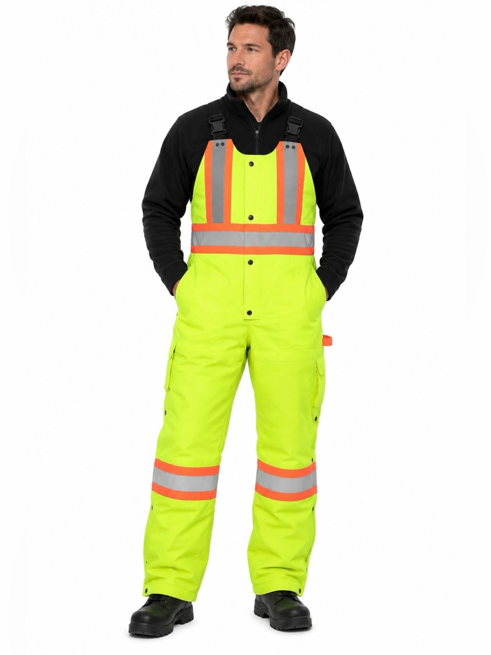 Pioneer Hi-Vis Winter Traffic Bib Overalls 2XL Reflective Safety Workwear NWT
